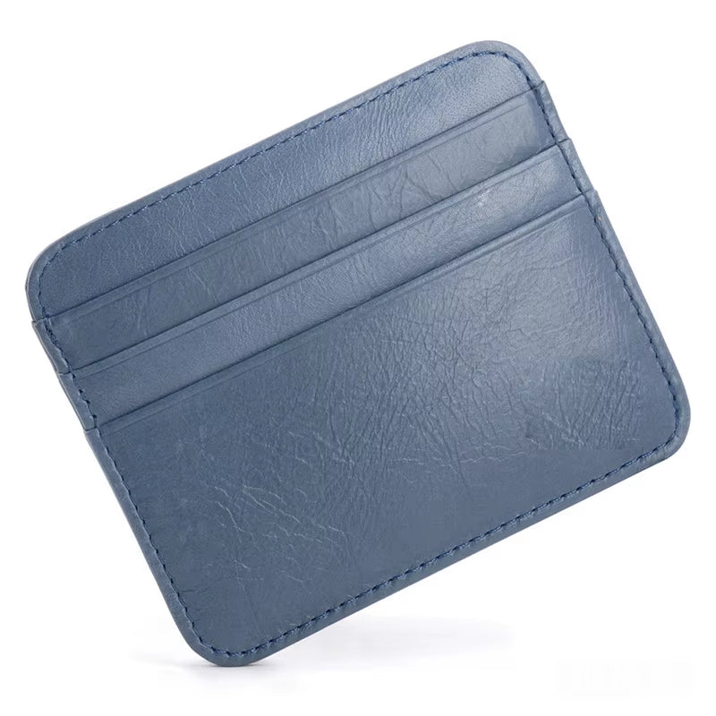 Retro Leather Credit Business Mini Card Wallet Convenient Man Women Smart Wallet Business Card Holder Cash Wallet Card Case