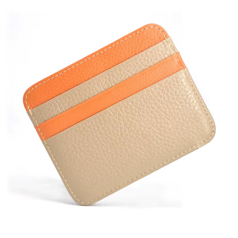Retro Leather Credit Business Mini Card Wallet Convenient Man Women Smart Wallet Business Card Holder Cash Wallet Card Case