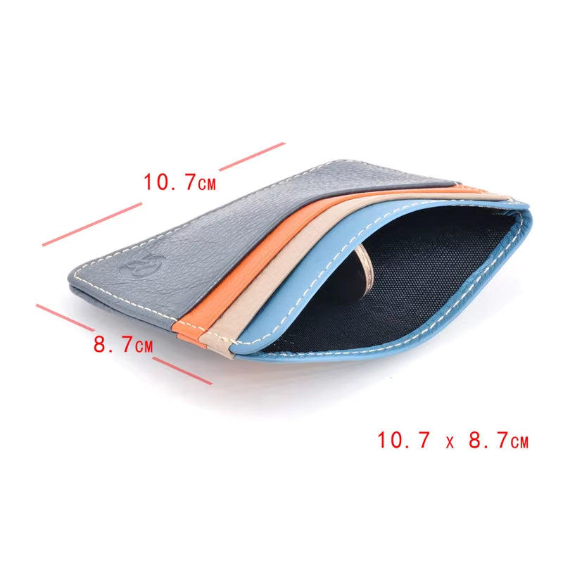 Retro Leather Credit Business Mini Card Wallet Convenient Man Women Smart Wallet Business Card Holder Cash Wallet Card Case