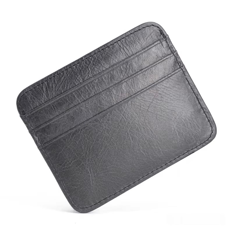 Retro Leather Credit Business Mini Card Wallet Convenient Man Women Smart Wallet Business Card Holder Cash Wallet Card Case