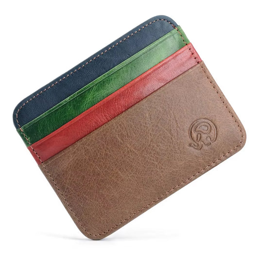 Retro Leather Credit Business Mini Card Wallet Convenient Man Women Smart Wallet Business Card Holder Cash Wallet Card Case